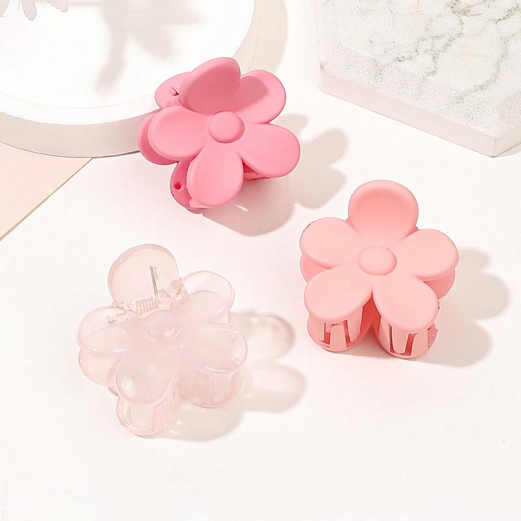 3Pcs Pink Cute Daisy Flower Small Hair Claw Clip,Strong Hold Clip Barrettes,Hair Clamp,Hair Accessories For Women Girls Gift