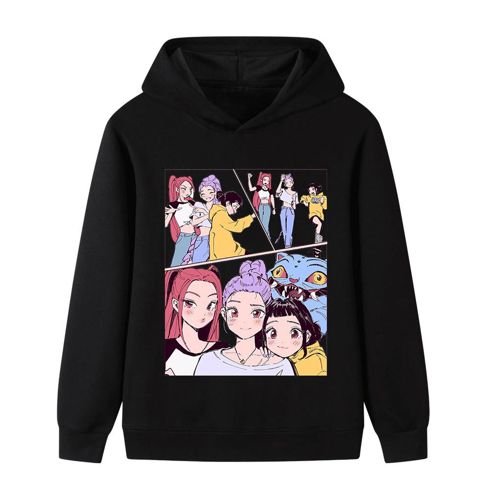 B1238 Kids Boys Girls Kpop Rumi Zoey Mira Print Long Sleeves Hoodie