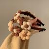 Autumn and Winter Wool Flower Headband Female Cute Weaving Face Wash Hairpin Hair Accessories Versatile High Value Coffee Color Pressure Hair Headband