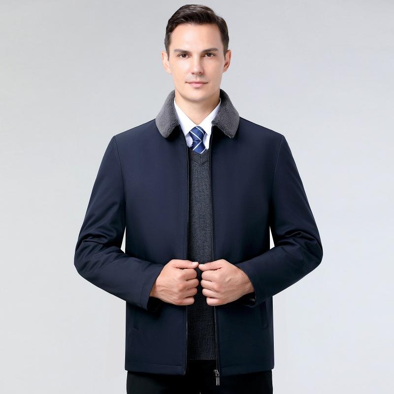 Хлопковое пальто мужская утолщенная стеганая куртка зимняя куртка для пап среднего — фото 3