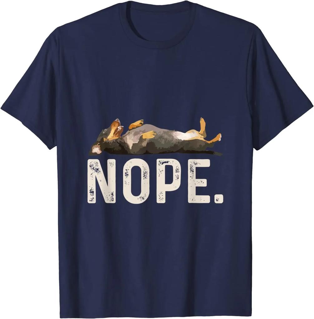 Nope Lazy Dachshund T-Shirt Graphic T Shirts 1981 Shirt Vintage T Shirt Casual Cotton Daily Four Seasons Tees Women Mens T Shirt