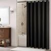 1 pièce Rideau de douche noir uni pour salle de bain Décoration de salle de bain Rideau de douche avec anneaux Paravent de salle de bain Décoration de pièce