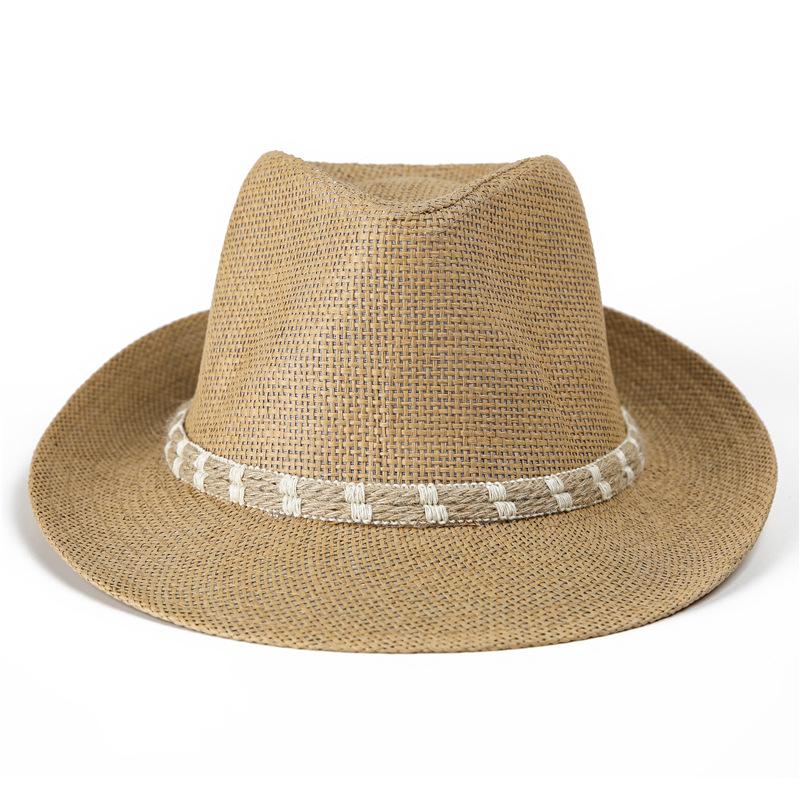 Panama Straw Hat Men Summer Old Man Grandpa Hat Outdoor Big Brim Sun Hat Dad Top Hat Sun Hat