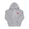Comme Des Gar Ons Play Red Heart Wappen Hooded Zip Up Ax T168 051