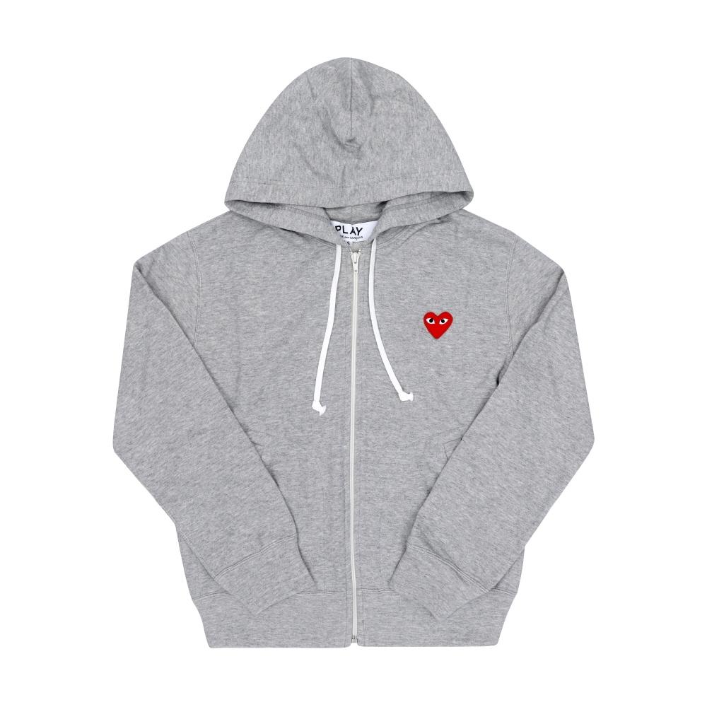 Comme Des Gar Ons Play Écusson Cœur Rouge Zippé à Capuche Ax T168 051 AX-T168-051 1 (XL)