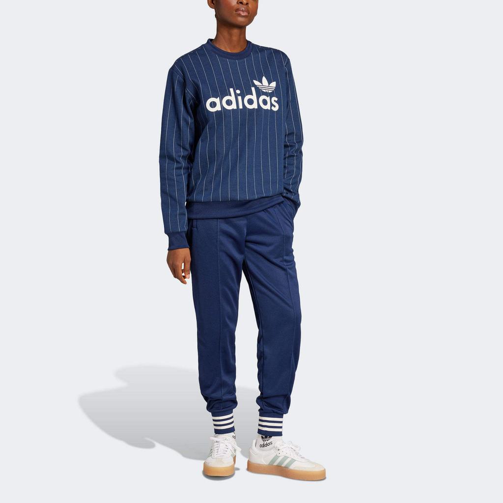 Adidas Originals Logo Comfortable Crew Neck Pullover Long Sleeve Sweatshirt Women sweatshirt Blue JJ3488