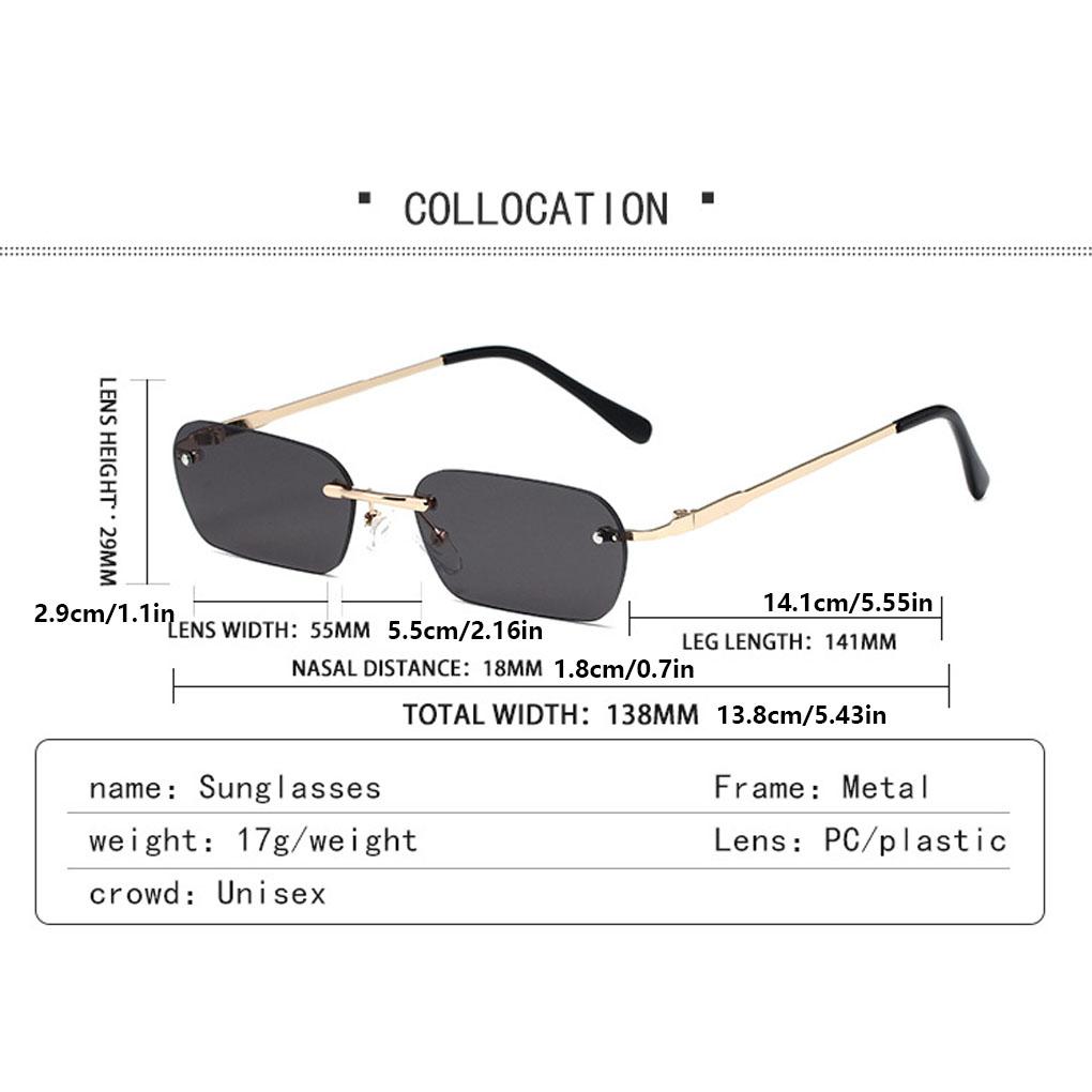 Women Men Frameless Sunglass Traveling Glasses Riding Driving PC Lens Eyeglasses Fishing Eyewear Clothing Accessory