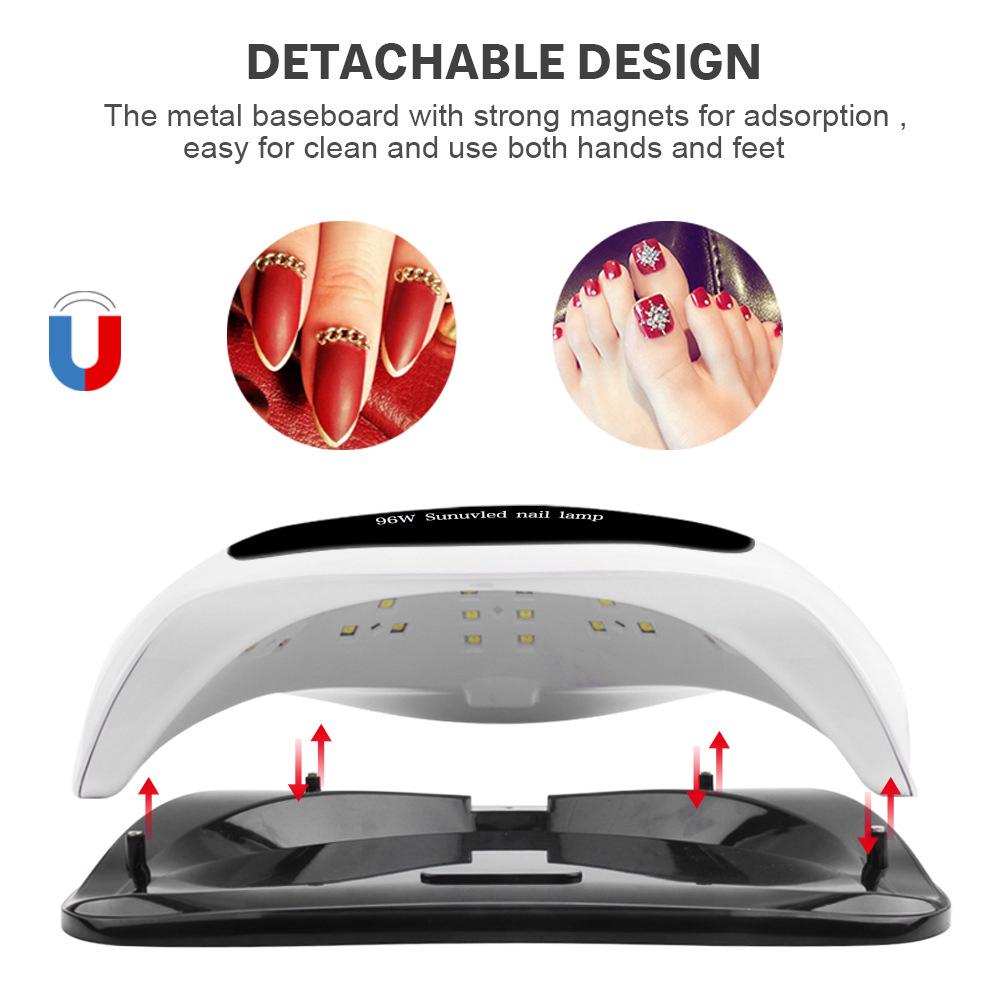 96W LED UV Nail Lamp Gel Nail Polish Dryer Quick Drying Nail Art Machine