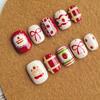 30Pcs Cute Cartoon Short Bean Shaped Press On Nails Autumn Winter Niche Design Fake Nails Gift For Girls And Friends