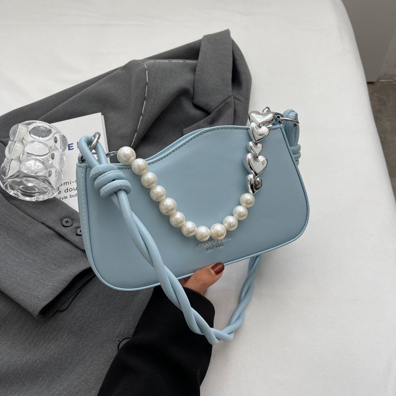 Personalized beaded new high-end small square bag simple atmosphere commuter shoulder bag niche portable women's bag