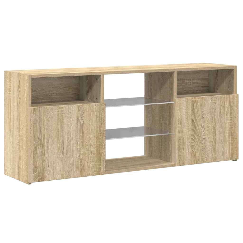 Vidaxl Szafka Tv Z Oświetleniem Led, Dąb Sonoma, 120X30X50 Cm