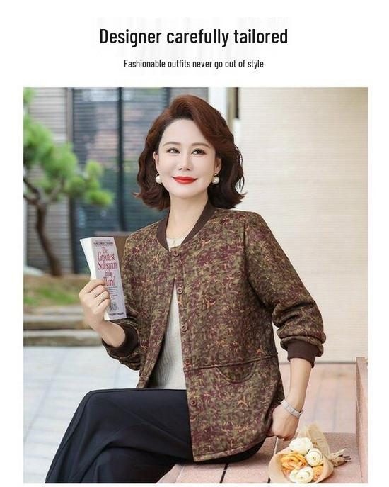 Velvet Jacket for Mature Women: Warm, Stylish Winter Top with Prints