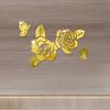 3D Butterfly Rose Mirror Wall Stickers Self-Adhesive Acrylic Mirror Lovely Floral Decals DIY Decor Removable Decorative Mural