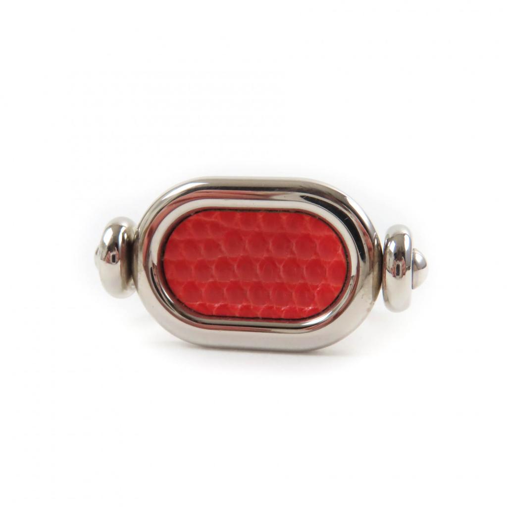Excellent HERMES Ring Odyssey Ring Red Lizard Women 52 Used