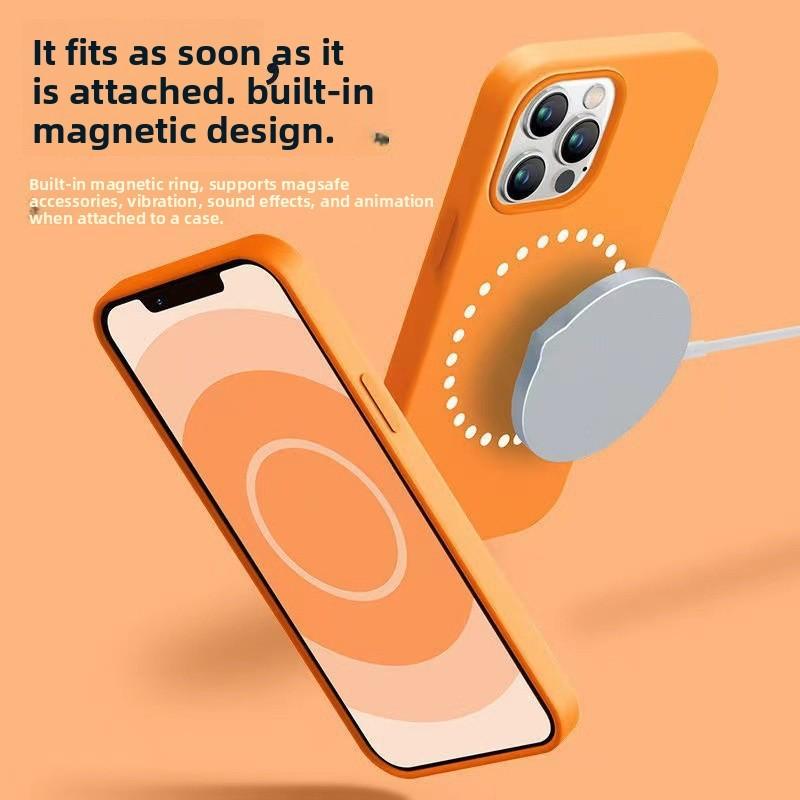 Silicone Liquid Magnetic Phone Case With Shock Absorption For Iphone Pro 13