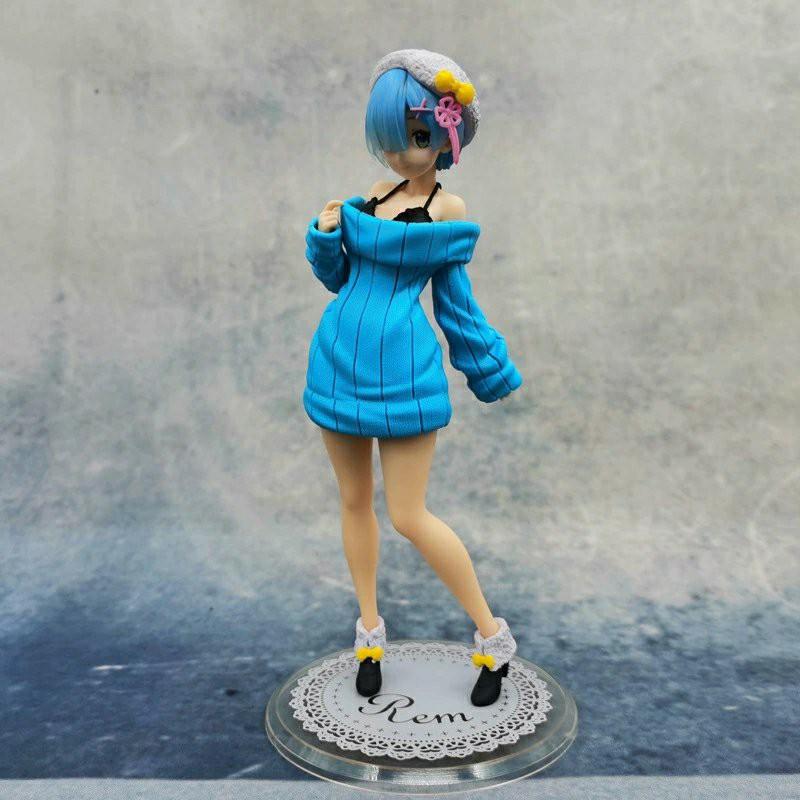 23CM Anime Re:Zero kara Hajimeru Isekai Seikatsu Rem Knit Dress Ver Three Color Set Toy Gift Collection Action Figure