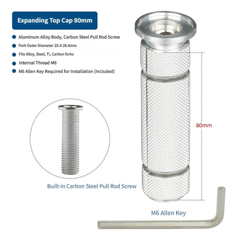 Universal Bike Fork Expander Bolt Bike Headsets Stem Extender Fork Expansion Compressions Plugs Insert Bowl Top Cap Mount