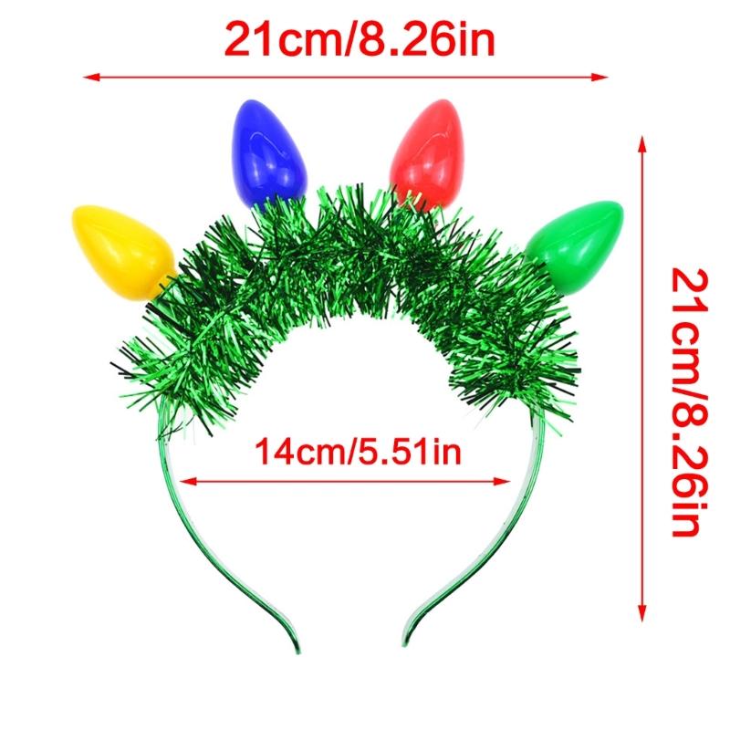 Weihnachts-LED-Haarreif mit Glühbirnen- und Lametta-Form für Erwachsene Styling Haar Zubehör