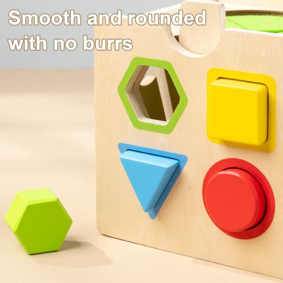 Baby Busy Cube Toy Sorting Fine 8-In-1 Wooden Activity Motor Skills Color Shape Cube Travel Portable