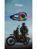 K18 Bluetooth Motorcycle Helmet Headset with LCD Screen, FM Radio, EQ Sound Settings, and Power Display.