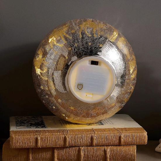 Glowing Cracked Nativity Ball Illuminated Crackle Sphere with Nativity Scene Hidden Lighted Christmas Glass Ball for Tree Home Party Decor