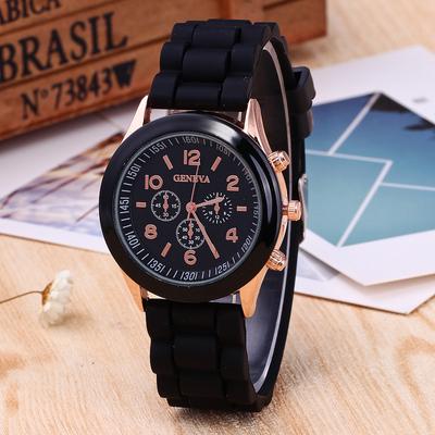 1pc Quartz Watch Fashion Unisex Women's Wrist Watch Watches Silicone  Handmade