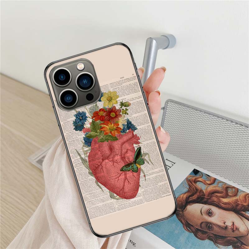 Medical Human Organs Brain Meridian Kidney Phone Case For Apple Iphone 16 15+ 17 Pro Max 14 Plus 16E Air 13 12 Mini Clear