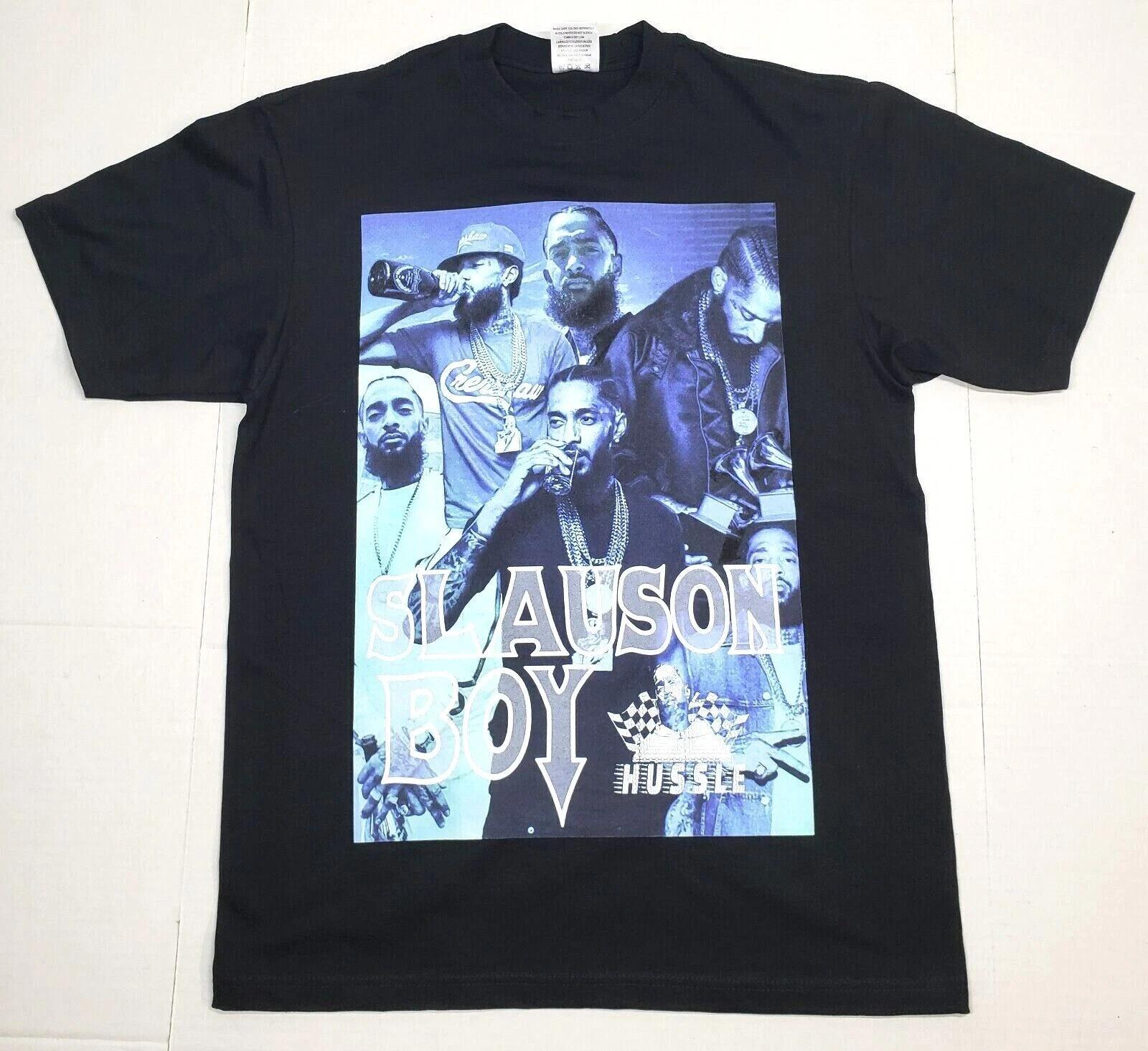 NIPSEY HUSSLE T-shirt Slauson Boy Hip Hop Rap HU$$LE Men s Tee Black New 3XL