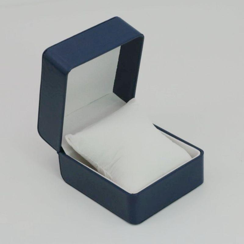 Rounded Corner PU Leather Single Watch Storage Box with Threaded Flip Cover