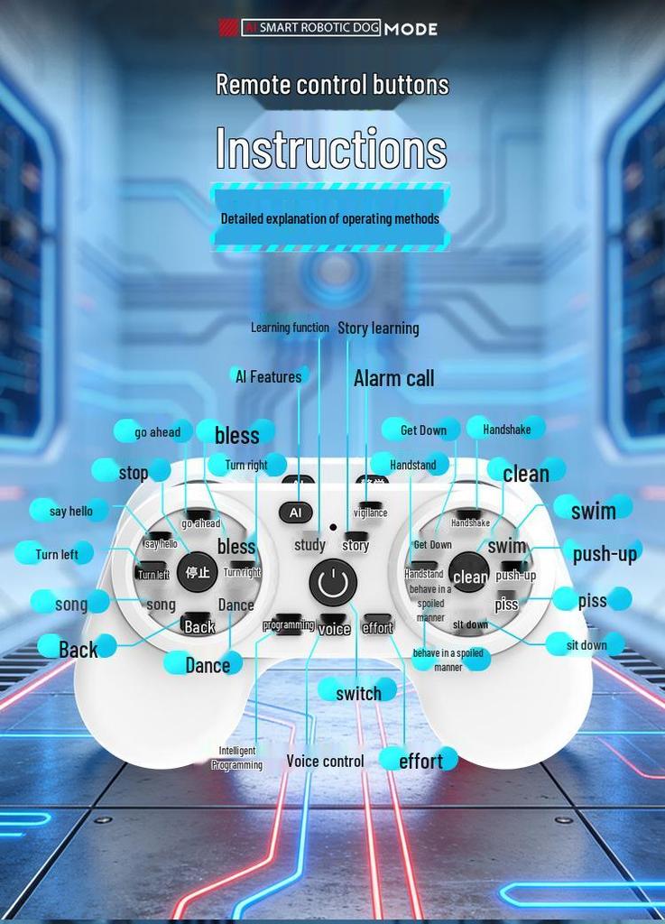 AI Smart Robot Dog: Interactive Voice, Singing, Dancing, Remote Control, and Educational Programming Toy.