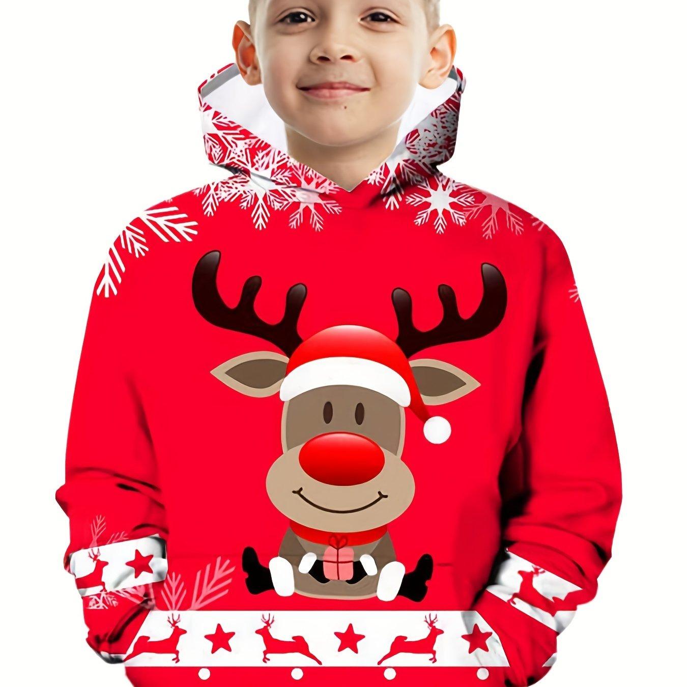

Дитячі толстовки з довгими рукавами Дитячий одяг для дівчаток і хлопчиків Осінні топи Різдвяні принти Модний вуличний одяг для активного відпочинку 130CM