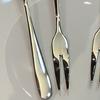 Fruit Fork Double Tine 5.5 Inch Stainless Steel Forks for Fruits Cakes Desserts Snacks Rust-Resistant 304 Food Grade Metal Forks for Party Hotel