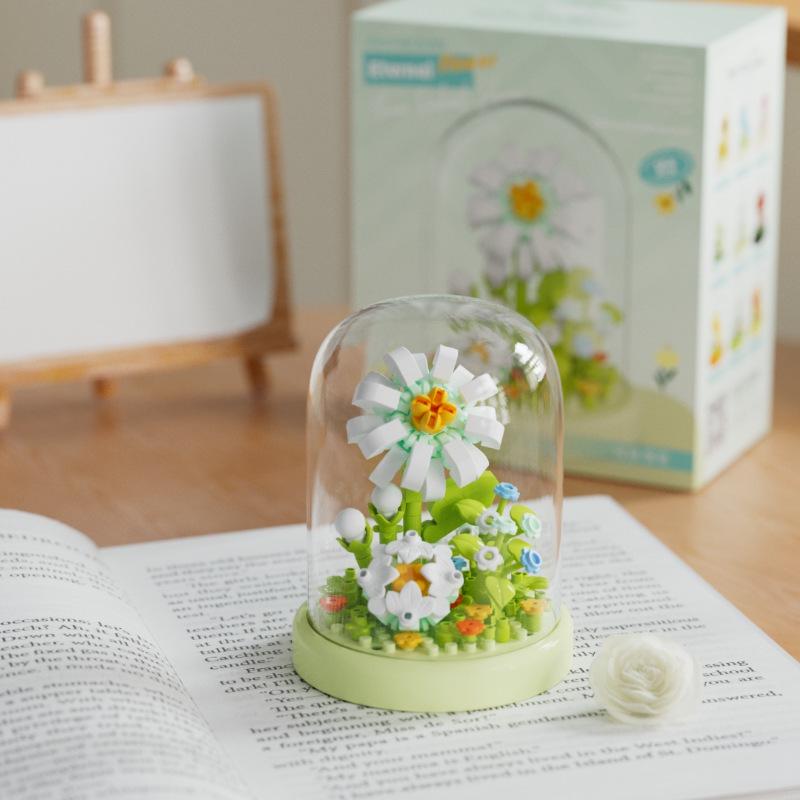 Music Flower Box Compatible Building Blocks Bouquet: Sunflower & Carnation Toy for Children and Teachers
