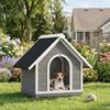 Outdoor Dog Kennel, Opening Body, 84 x 101 x 86 cm, Grey and White