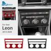 For Seat Leon 2013 2014 2015 2016 2017 2018 2019 2020 LHD RHD Car Central AC Button Panel Trim Real Soft Carbon Fiber Sticker