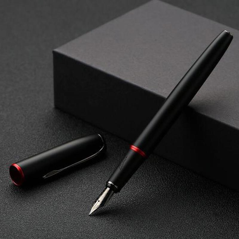 Picasso 916 Matte Black Barrel Metal Fountain Pen EF/M/Bent Nib 0.38/0.6/1.0mm Professional Stationery Writing Pen Gift
