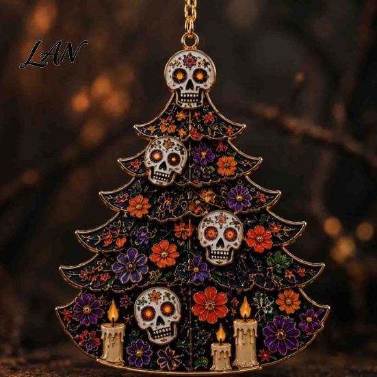 Small Halloween Gifts for Kids Tree Acrylic Hanging Ornament, Pumpkin Ghost Skull Seasonal Trick or Treat Party Supplies Decor, Spooky Pendant