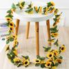 New Simulated Sunflower Flower Vine 26 Heads DIY Simulation Flower Vine 2.3m Plastic Wedding Party Decor B&B Loft Decor