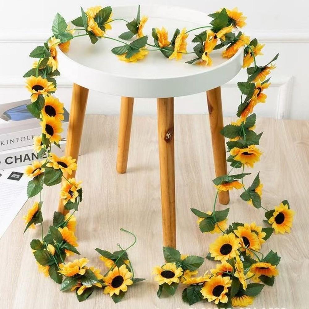 New Simulated Sunflower Flower Vine 26 Heads DIY Simulation Flower Vine 2.3m Plastic Wedding Party Decor B&B Loft Decor