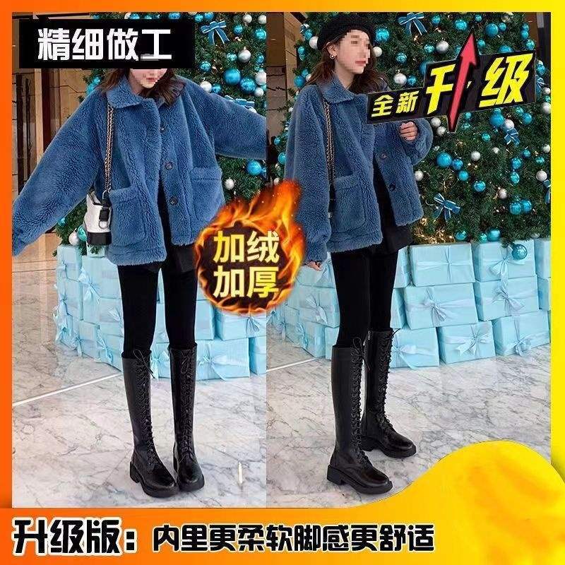 

Осенне-зимние ботинки на толстом каблуке женские зимние 2025 новые ботинки Мартина на шнуровке длинные ботинки бархатные на толстой подошве высокие кожаные ботинки 40