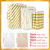 KEEPARTY Assorted Sizes Gold Foil Gift Bags with Tissue Paper Suitable for Many Occasions Set of 10 with 6 Design Styles 4 Small 4 Medium and 2 Large