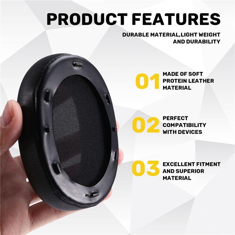ABNR Earpads Cushions Replacement For Sony MDR-1000X WH-1000XM2 Over-Ear Headphones Noise Isolation Memory Foam