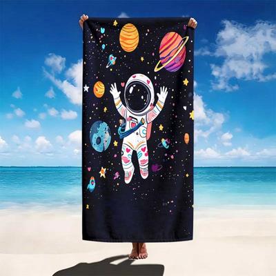 1pc Space Astronaut Beach Towel, Quick Drying Soft Absorbent Lightweight, Unisex for Swimming Surfing Yoga Outdoor Activities