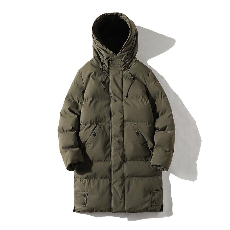 Mid-length Cotton Jacket for Men In Winter New Loose Hooded Cotton Jacket Thickened Down Cotton Jacket for Men