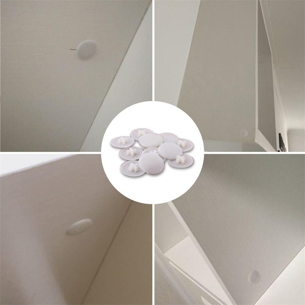 100 PCS White Plastic Nuts Bolts Covers 17mm Eccentric Wheel Decorative Cover  Screws Head