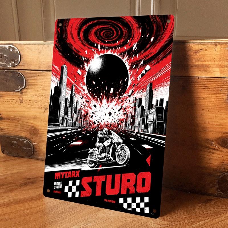 

1 piece of cyberpunk style motorcycle city vortex pattern tinplate painting, suitable for living room, study, bar wall decoratio (as the picture,20x30cm)