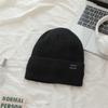 Simple Letter Embroidery Knitted Hat for Women Plus Velvet Thickened Woolen Hat Letters for Men and Women