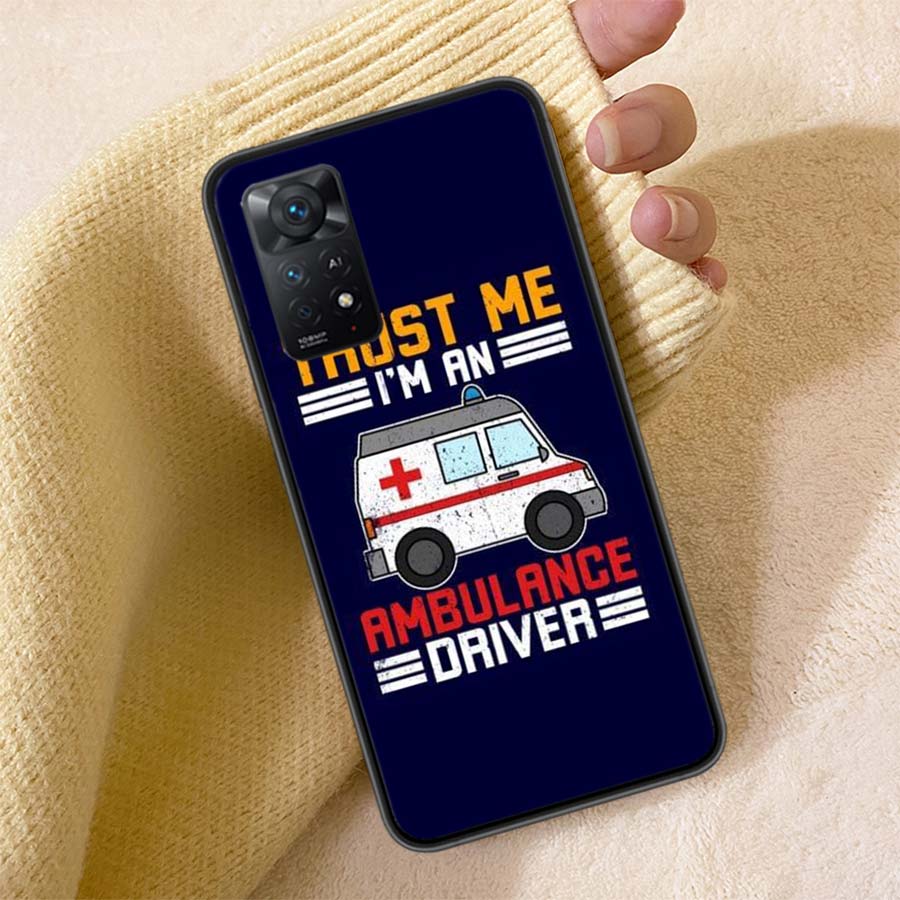 Paramedic Ambulance Wee Woo Phone Case For Redmi Note 13 14 15 Pro Plus 12 13C 12C 15C 9 10 10C 9T 9C 9A TPU Soft Cover Clear Ce