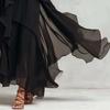 Mouwloze Chiffon Maxijurk voor Dames Asymmetrische Zoom Vloeiend Gelaagd Ontwerp Losse Pasvorm Elegante Zomerkleding