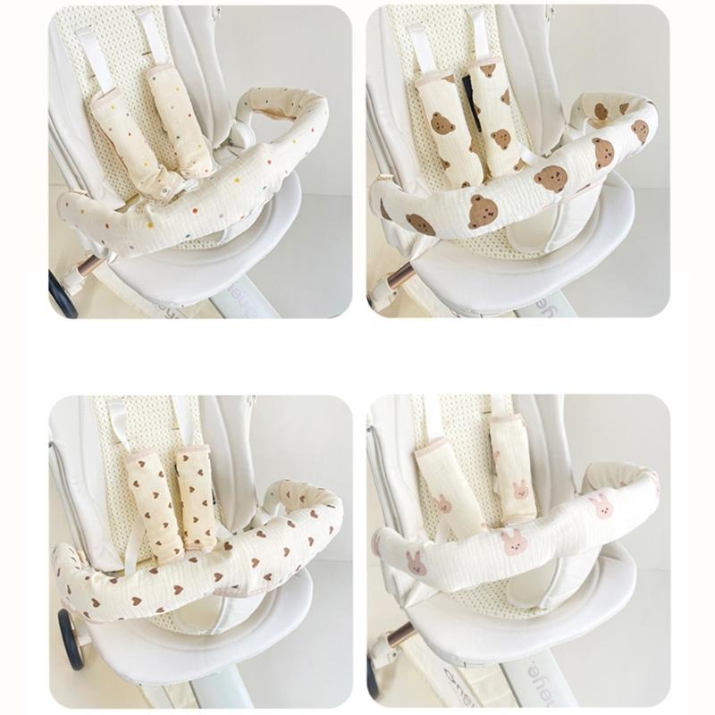 Kinderwagen Sicherheitsgurt Armlehnenkissen Kinderwagen Komfort Baumwollpolster Schultergurt Handlaufpolster für Kinder Zubehör